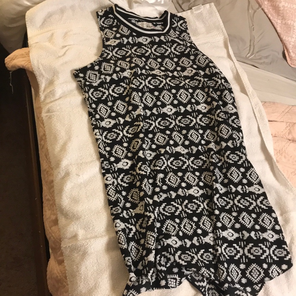 Black and white tribal bathing suit cover up